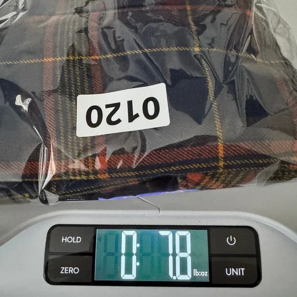 Vans Flannel Shirt Womens XL Navy Blue Orange Plaid Cropped Long Sleeve - Picture 8 of 8